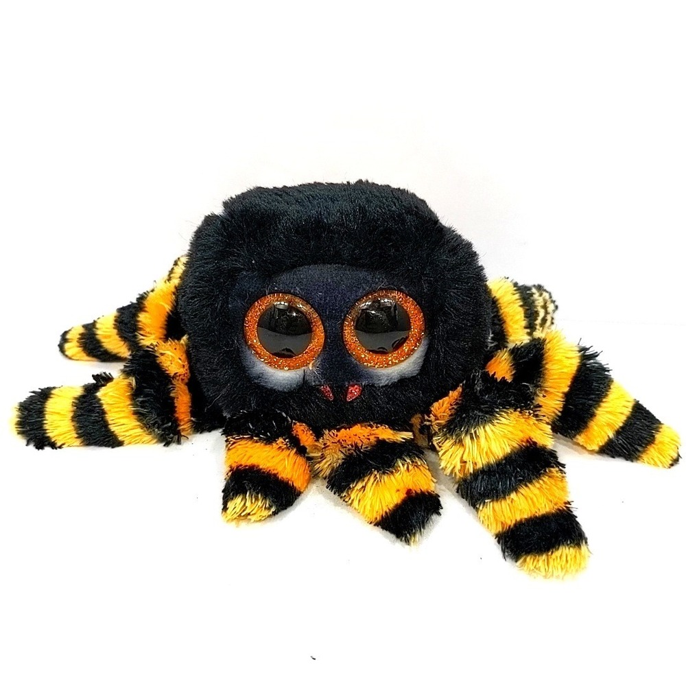 2023 Ty Beanie Boos Charlotte Spider Black Orange Halloween Plush Toy 8"